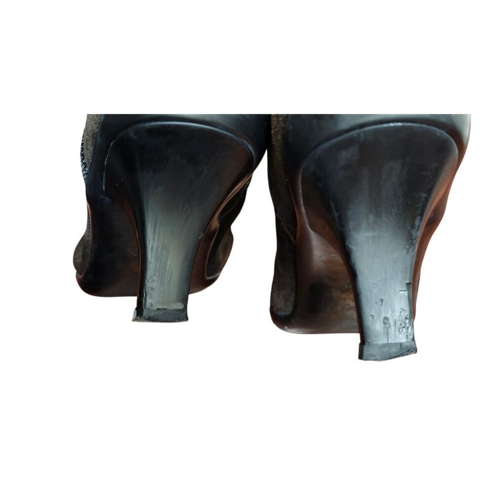 PRADA BROWN SUEDE HEELED BOOTS - EU 38.5/US 8 - Picture 12 of 16